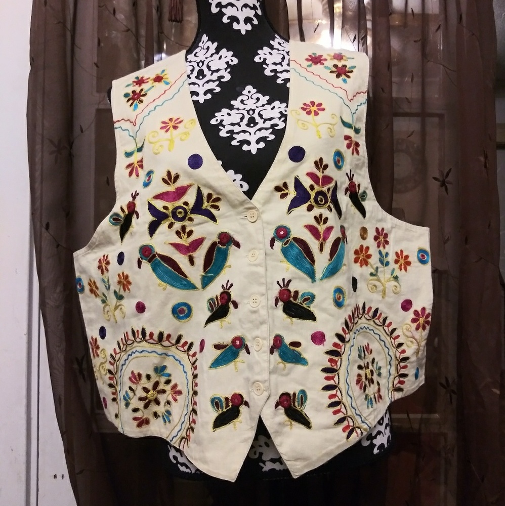 Bechamel embroidered vest sz XL
